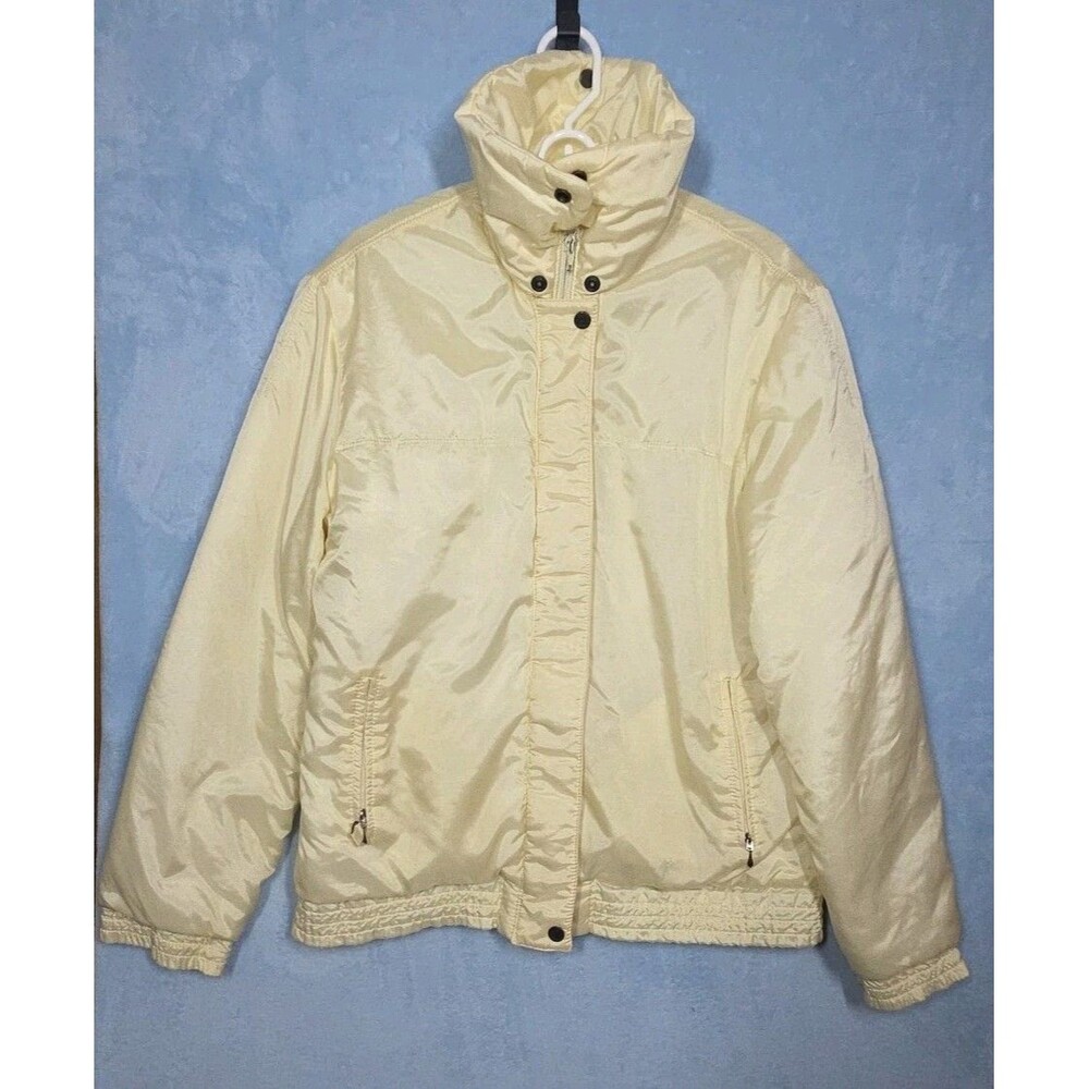 VTG Aspen Powder Puffer Jacket XL/1X Ivory 80s 90s Sheen Ski Snow Bunny Winter